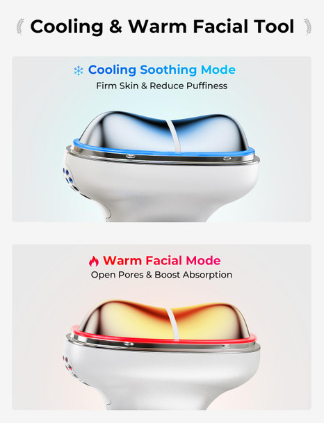 Swancode Cold & Heat Red Light Therapy With Serum - 7-In-1 Led Face Sculpting Tool For Depuffing, Sculpting, Lifting, Hot Electric Gua Sha & Cold Depuffing Wand For Face, Neck & Eye Area, Face&Neck Massager