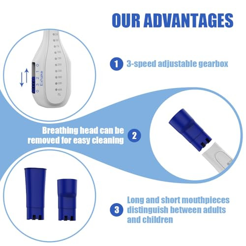 Comayjohn Respiratory Trainer,Exercise Equipment,Adjustable Pressure Setting Custom Resistance, Easy To Clean Easy To Carry.
