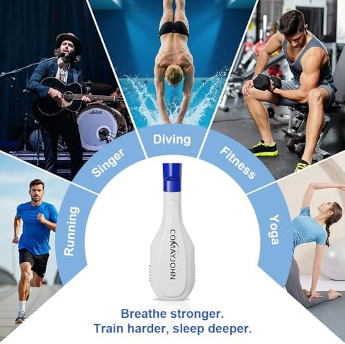 Comayjohn Respiratory Trainer,Exercise Equipment,Adjustable Pressure Setting Custom Resistance, Easy To Clean Easy To Carry.