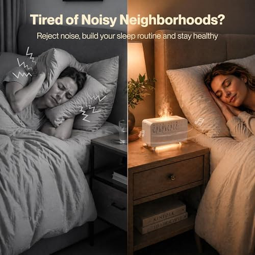 Slhoshipee White Noise Machine With 8 Mixable Nature Sounds Flame Light & Aroma Diffuser Desktop Sound Machine For Sleep Office Yoga & Meditation With Timer Bluetooth & Usb Power