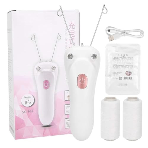 Yuyte Ladies Facial Hair Remover Electric Women'S Beauty Epilator, Cordless Electric Facial Threading Hair Removal For Women, Rechargeable Face Hair Remover Cotton Thread Epilator Body Hair Removal Device