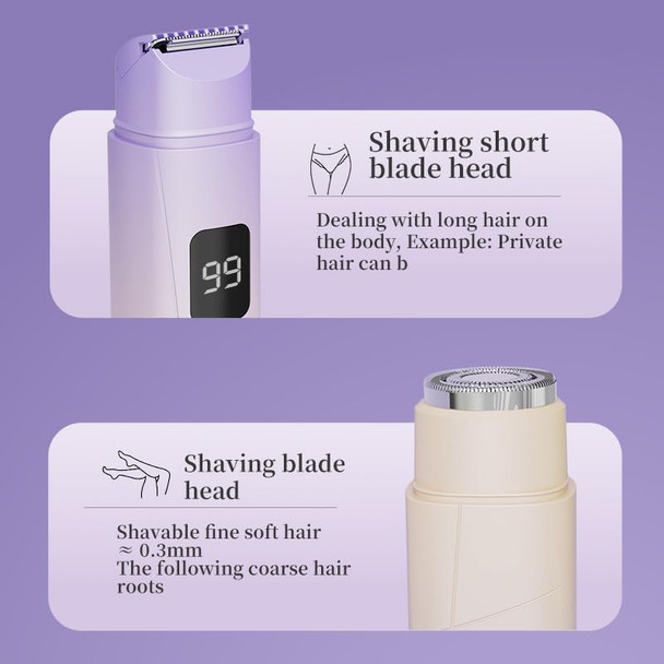 Daunor Facial Hair Removal For Women, Portable Facial & Eyebrow Hair Remover, Painless Electric Shaver, Beauty Hair Removal For Lip, Chin, Arms, Face, Peach Fuzz, Neck, For Women (Purple)