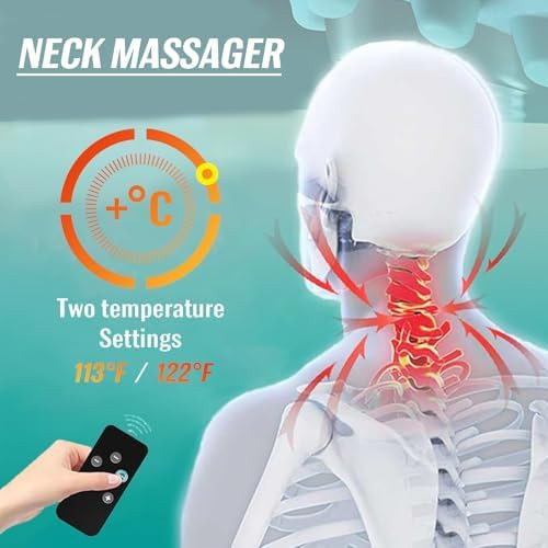 Yennix 2026 New Neck Massager For Pain Relief And Muscle Relaxation Portable Neck And Shoulder Relaxer Electric Pillows With Heat 26 Angle Cervical Traction Device At Home & Office