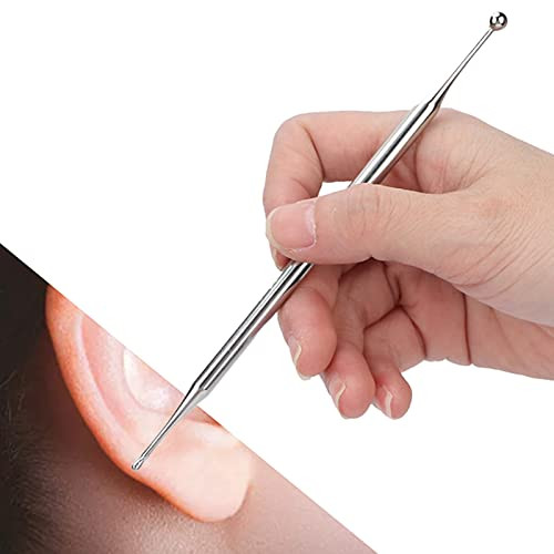 Yosoo Health Gear Tip Acupuncture Dual Head Ear Acupuncture, Stainless Steel Manual Body Point Probe Pen Deep Tissue Massage, Portable Self Massage Acupressure Bar Relief Pain Treatment Tool