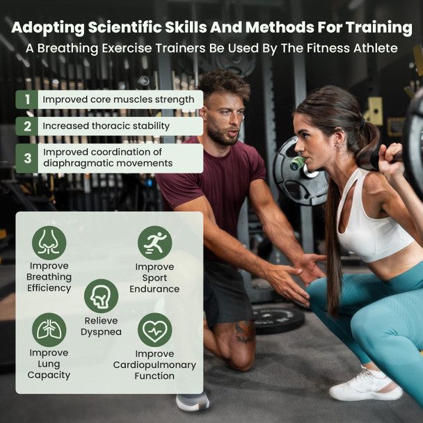 Topestking Breathing Trainer With Excellent Quality Silicone Breathing Exercise Trainers Adjustable And Portable Easy To Clean For Daily,Fitness and Sport Green