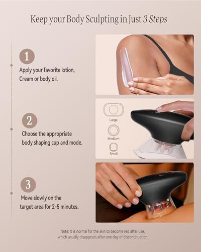 Zelvory 3-In-1 Body Sculpting Machine With Microcurrent, Vacuum & Red Light Therapy For Smooth Skin Appearance, Body Massager For Belly, Legs & Arms, Home Use Device