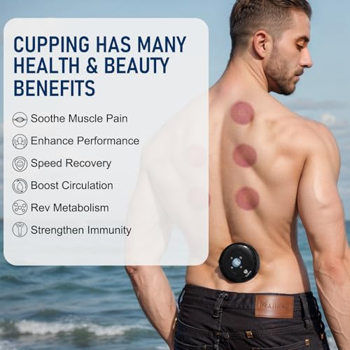 Yepfom 5-In-1 Smart Dynamic Cupping Set, 12 Levels Cupping Kit For Massage Therapy With Heat Penetrates For Targeted Pain Relief, Knots, Aches, Muscle Soreness - Black&Black 2 Pack