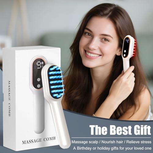 Cwtul Laser Hair Growth Comb, Red Light Therapy For Hair Growth, Scalp Massager For Thicker