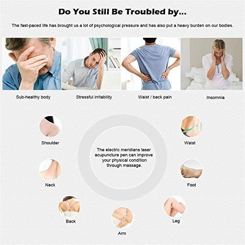 Winnes Acupuncture Pen Electronic Accupressure Pen, Usb Rechargeable Pain Relief Electric Meridians Energy Pen Massager Pen Pain Relief Massage Tool With 3 Massage Heads & 2 Massage Gel