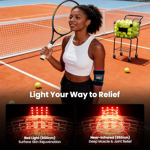 Bob And Brad Infrared Red Light Wrist Wrap, Fsa-Hsa Eligible, Cordless Heating Pad With Vibration Massage For Carpal Tunnel, Arthritis, Tendonitis Discomfort Relief, Joint Support For Hand, Arm, Elbow