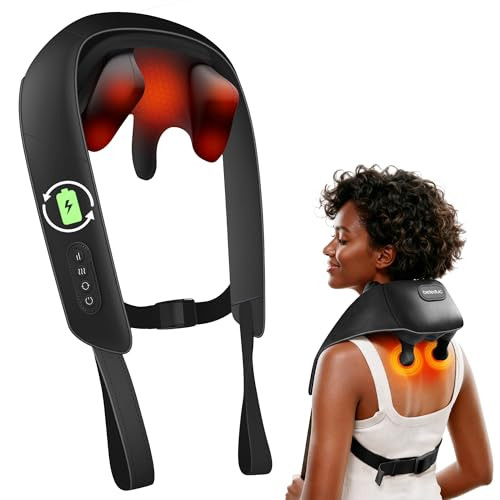 Beleduc Neck And Back Massager With Soothing Heat, Fsa Eligible, Cordless Neck Shoulder Massager, Upgraded 4D Shiatsu Deep Kneading Massage For Back Shoulder,Fathers Day Dad s For Family