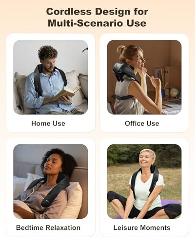 Beleduc Neck And Back Massager With Soothing Heat, Fsa Eligible, Cordless Neck Shoulder Massager, Upgraded 4D Shiatsu Deep Kneading Massage For Back Shoulder,Fathers Day Dad s For Family