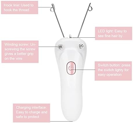 Watris Veiyi Threading Hair Removal Epilator For Women, Electric Facial Threading Hair Removal For Women, Threading Face Epilator For Fine Hairs On Face, Chin, Upper Lip, Arms(Pink)