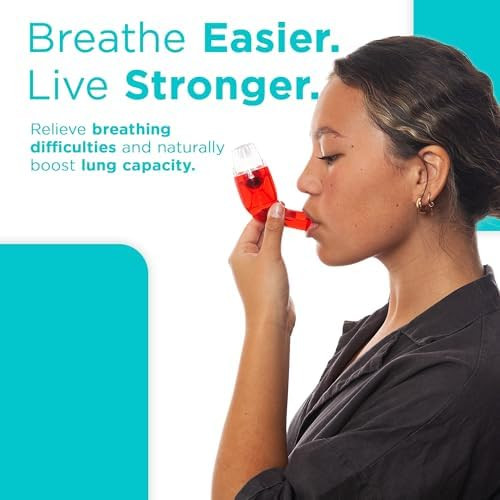 Airphysio Drug-Free Portable Breathing Trainer Device For Lungs | Breathe Better, Improve Lung Health & Mucus Clearance | Average Lung Capacity Device | Made In Australia