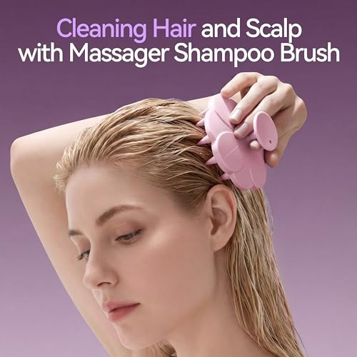 Creative Art Scalp Massager Shampoo Brush, Scalp Scrubber For Hair Growth & Dandruff Removal, Hair Scalp Brush With Soft Bristles Nail Protection, Hand Massager For Wet Dry Hair Care With Hang Loop