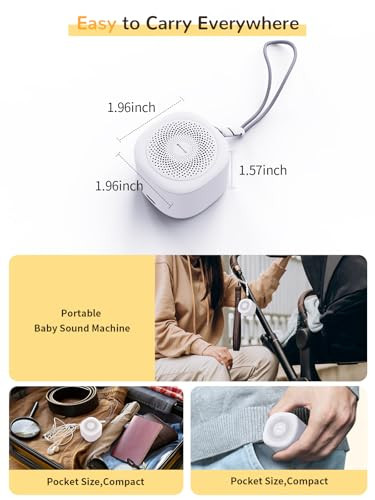 Dearan White Noise Sound Machine For Baby With 7Color Night Light, Portable Mini Sleep Sound Machine, Calm,Relax -Smooth Sound White Noise Machine Timer And Memory Home,Travel