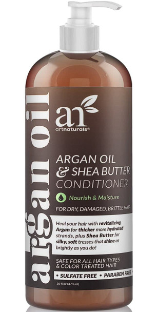 ArtNaturals Argan Oil Hair Conditioner - (16 Fl Oz / 473ml) - Sulfate Free - Deep Conditioning Treatment for Natural, Oily, Curly, Color Treated, Damaged and Dry Hair - Moisturizing for Men and Women