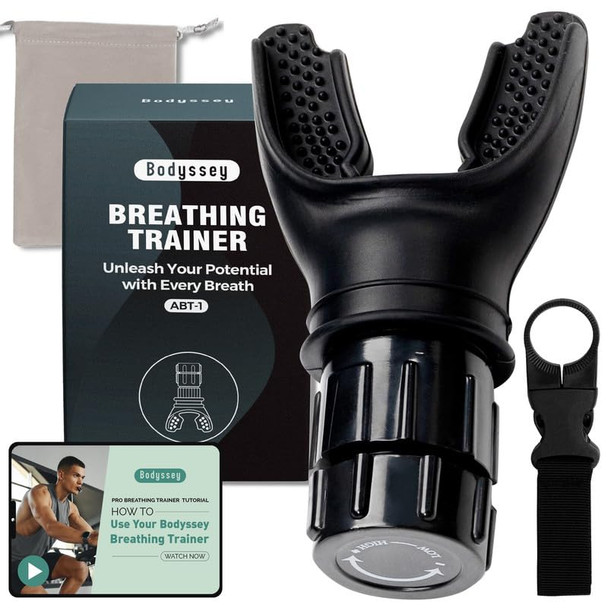 Bodyssey Breathing Enhancer | Premium Silicone Trainer | Boost Breathing Efficiency | Adjustable Resistance Levels | Compact, Portable, And Easy To Maintain
