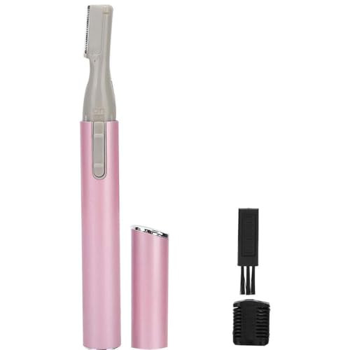 Beavorty Electric Eyebrow Trimmer For Women Facial Hair Razor With Eyebrow Comb Compact Pink Hair Removal Device For Face Neck And Arms Battery Operated