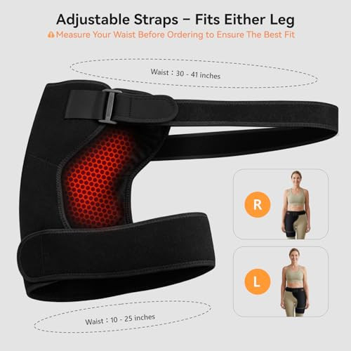 Carecomfi Cordless Heated Massage With 5000Mah Power Bank For Hip/Sciatica Pain Relief Hip Heating Pad Support Brace With Hot Physical Therapy Lower Back/Thigh/Buttock, Best For Family