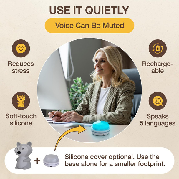 Slowrise Speaking Breathing Lamp With Guided Meditation & Calming Light | Stress & Anxiety Relief Tool For Adults & Kids | Box Breathing, Sleep, Relaxation & Focus Exercise Device | Self Care