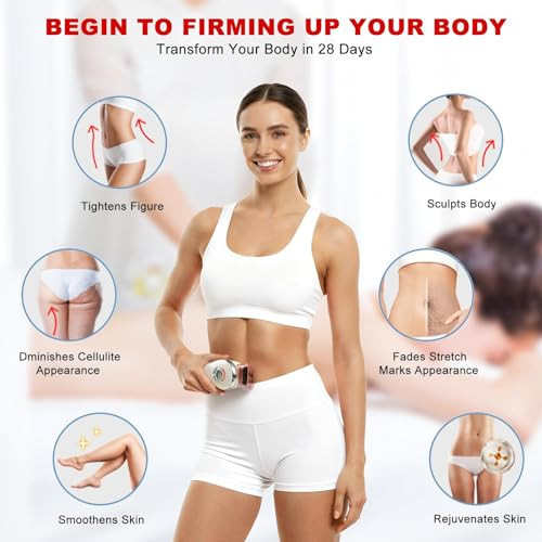 Vezurzo 4-In-1 Electric Cellulite Massager & Body Sculpting Machine -5 Modes Adjustable, Cordless Slim-Sculpt Device For Belly, Thighs, Arms&Face- Postpartum Recovery&Cellulite Reducer&Lymphatic Drainage