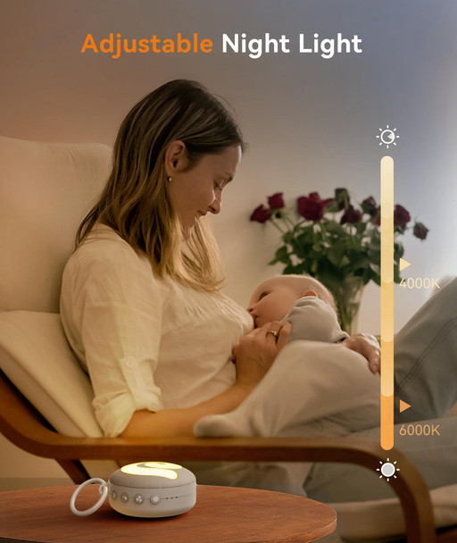 Dreamegg Portable Sound Machine Baby - D11 White Noise Machine For Baby Sleeping With Night Light, White Noise, Lullaby, Nature Sounds, Child Lock, Usb Rechargeable Sound Machine For Travel Nursery