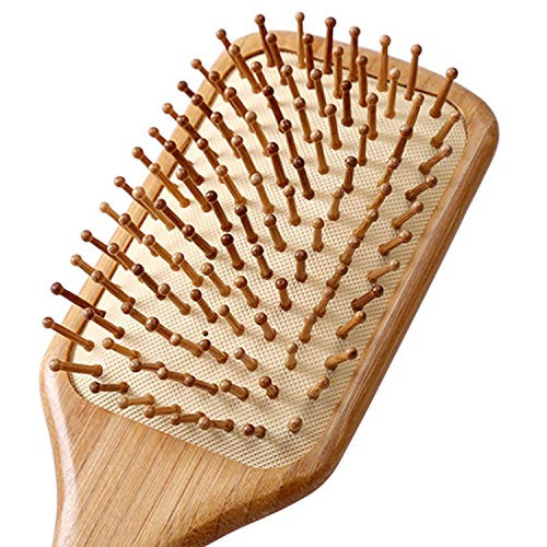Yuc Paddle Brush, Hair Brush, Made Of Pure Natural Bamboo, No Paint Coating, Massage The Scalp While Combing Hair To Promote Blood Circulation, Prevent Static Electricity ( ) 1Pcs