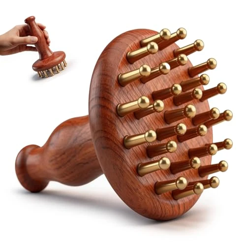 Dhsun 29-Teeth Copper Gua Sha Massage Comb, Meridian Massage Brush For Full Body And Scalp, Portable Spa Therapy Tool For Neck Shoulder Back Leg( ) 1 Pcs