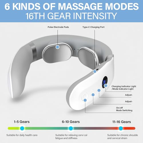 Airuntech Neck Massager, Portable Electric Neck Massager With Heat, Soothing Massage For Shoulders, Relaxing s For Men Women