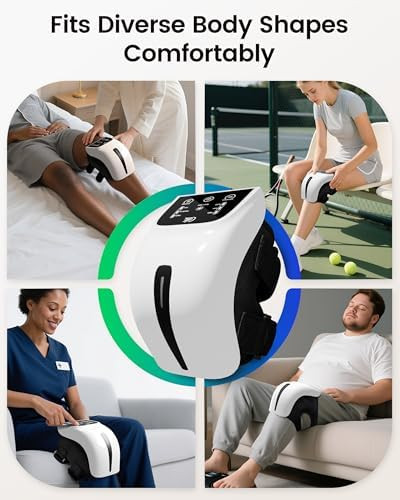 Cili Knee Massager With Heat And Red Light Therapy,2026 Updated Fast-Heating Pad For Knee Pain Relief,Long-Lasting Rechargeable Battery,Ultra-Quiet,Perfect Fit For Knee Curve For Home,Office Use