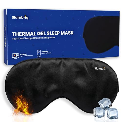 Slumbriq Cooling Eye Mask For Sleeping Reusable Hot & Cold Gel Eye Mask With Adjustable Strap Wide Coverage Sleep Eye Mask For Relaxation Travel & Eye Comfort