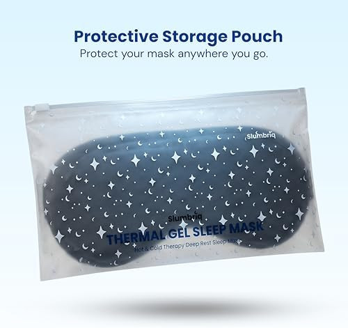 Slumbriq Cooling Eye Mask For Sleeping Reusable Hot & Cold Gel Eye Mask With Adjustable Strap Wide Coverage Sleep Eye Mask For Relaxation Travel & Eye Comfort