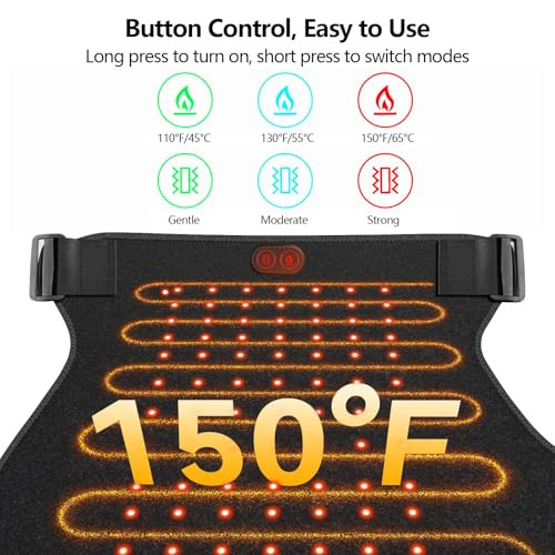 Zmhwany Cordless Hip Heating Pad Massager For Pain Relief, Sciatica And Hip Pain Relief, With 5000Mah Battery, 3 Temperature And Vibration Modes, Hip Red Light Therapy, Ideal For Family