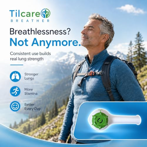 Tilcare Breathing Trainer & Lung Trainer - Ideal Breathing Exercise Device For Lungs, Effective Breather Device & Lung Exerciser Device, Best Breathing Device & Lung Strengthener, Tilcare Respiratory Trainer