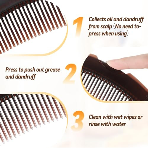 Xyzzhk Dandruff Comb, Hollow Wide Tooth Hairbrush For Scalp Massage/Refreshing And Dandruff/Dirt Removal, Reduce Scalp Itching/Oil, Plastic Scalp Care Comb With Guasha Handle For Women Men Kids, 8.3X2.1Inch