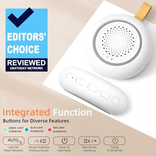 Yiwei Hatch Portable Pink Sound Machine, Nature Sound White Noise Sound Machine With Night Light For Sleep, Meditation, Relaxation, Anxiety Relief, Concentration For Adults Kids Baby Adhd Home Office Travel