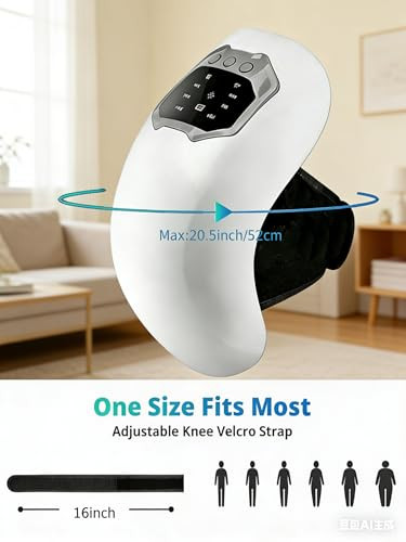 Cilotus Cordless Portable Knee Massager With Heat, 3 Vibration Modes, 3 Heating Levels For Pain Relief, Led Screen And Adjustable Straps, s For Adults, Mom,Women And Men
