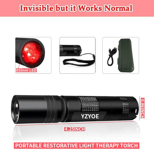 Yzyoe Infrared Light Therapy For Joint And Muscle Pain. Red Light Therapy For Face,Infrared Light Therapys,Red Lights-3 Wavelengths,Therapys Device Red Light Wand.