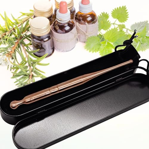 Smartyou Products Coppervive Pure Copper Acupressure & Massage Wand Dual Tip Tool For Nasal Hygiene Reflexology Stress Relief & On-The-Go Wellness With Velvet Pouch & Metal Case