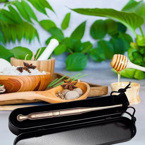 Smartyou Products Coppervive Pure Copper Acupressure & Massage Wand Dual Tip Tool For Nasal Hygiene Reflexology Stress Relief & On-The-Go Wellness With Velvet Pouch & Metal Case