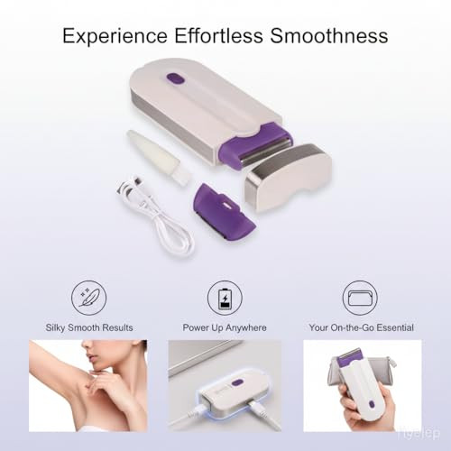 Zndije Women Laser Rechargeable Epilator Remover Smooth Touch Hair Removal Instant Pain Free Razor Sensor- Light Technology Hair Remove (Color : White Medium Packing Box)