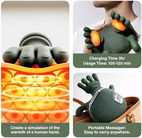 Beepwell Bionic Neck Massager With Heat, 4D Deep Kneading Shiatsu Neck And Shoulder Massager With Hand Simulation, Cordless Electric Cervical And Back Massager For Relaxation At Home (Upgraded Version 2026)