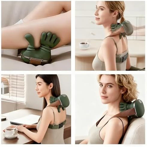 Bitoffun Shoulder And Neck Massager, Bionic Heated Massager, Neck Massager With Fingers, 4D Kneading Massage, Simulates A Real Palm Massage For Comfort, Relax Muscle Tension