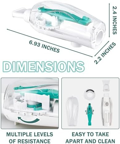 Defunx Breathing Exercise Device For Lungs - Flutter Valve Mucus Removal Device - Breath Trainer Green