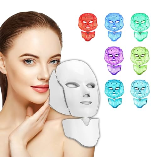 Bearay Led Face Mask Light Therapy, 7 Colors For Skin Vitality, Home Beauty Device - Light Therapy For Face