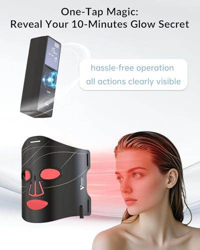 V Vym By Clinmate Infrared Red Light Therapy Mask High Power For Glowing Skin Ultra-Thin 1.8Mm 830Nm 633Nm 590Nm Rechargeable Red Light Therapy For Face Luxury - Black Line 4.6Oz
