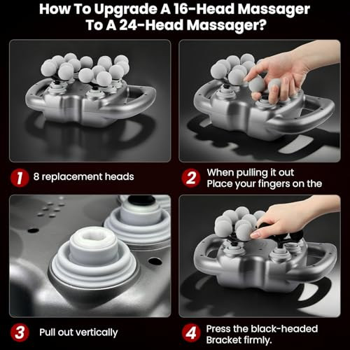 Akalol 24 & 16 Head Massage Gun Deep Tissue, Body Massage For Back, Shoulders, Neck, Legs, Foot, Massage Gun Deep Tissue, Percussion Massager With 9 Modes & 30 Levels Body Muscle Pain Relief