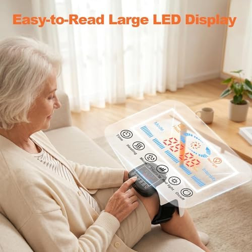 Deity Knee Massager Smart With Heat, Vibration, 3D Massage, Red Light, 4-In-1, Cordless Portable Knee Massager With Led Large Screen, s For Grandma & Grandpa
