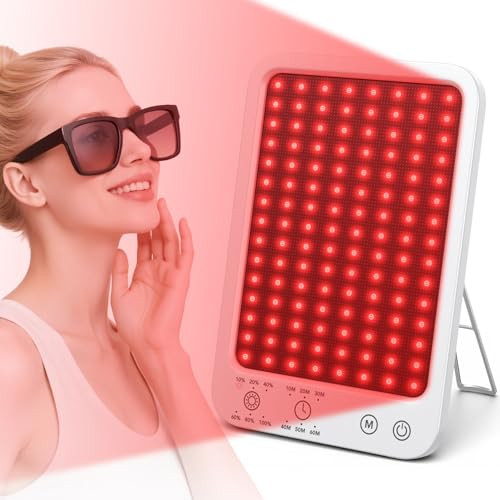 Ziptly Red Light Therapy For Face And Body, Dual 660Nm & 850Nm Near Infrared Red Light Therapy Panel With Adjustable Stand And Timer, 3 Modes And 6 Brightness Levels,Ideal For Family & Friends (White)